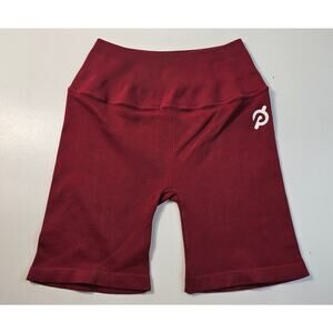 Nux hand dyed red seamless biker shorts with logo NWOT sz S active running gym